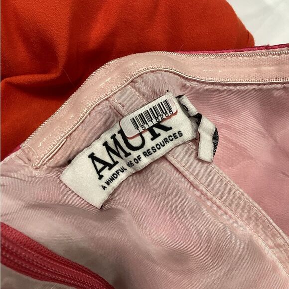 AMUR RTR Pink Red Cleopatra Pleated Dress - Picture 13 of 15